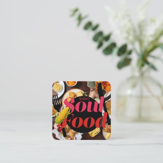 Soul Food Restaurant visitekaartje (Staand voorkant)