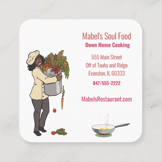 Soul Food Restaurant visitekaartje (Achterkant)