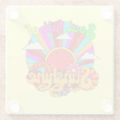 Soul Full Of Sunshine - Colour Retro Sun Glazen Onderzetter (Achterkant)