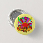 Soul Full Of Sunshine - Colour Retro Sun Ronde Button 3,2 Cm (Voorkant /achterkant)