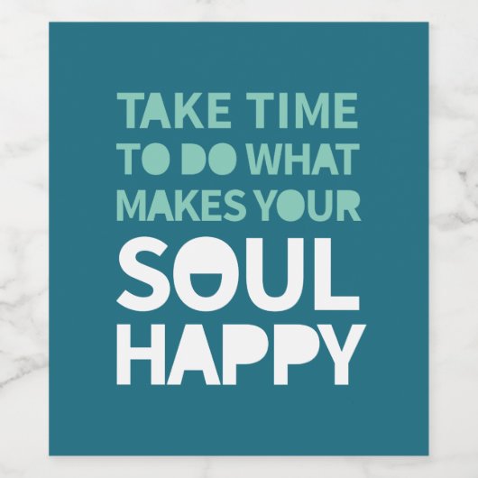 Soul Happy Inspirerend offertes positief maandag Wijn Etiket (Enkel label)