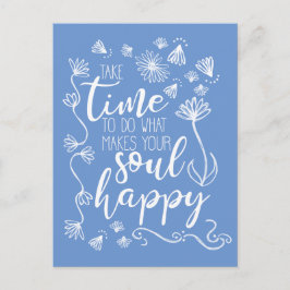 'Soul Happy' past achtergrondkleur Briefkaart aan