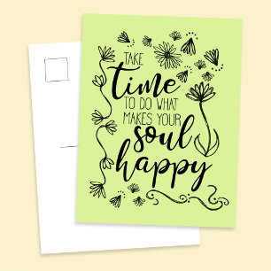 'Soul Happy' past achtergrondkleur Briefkaart aan