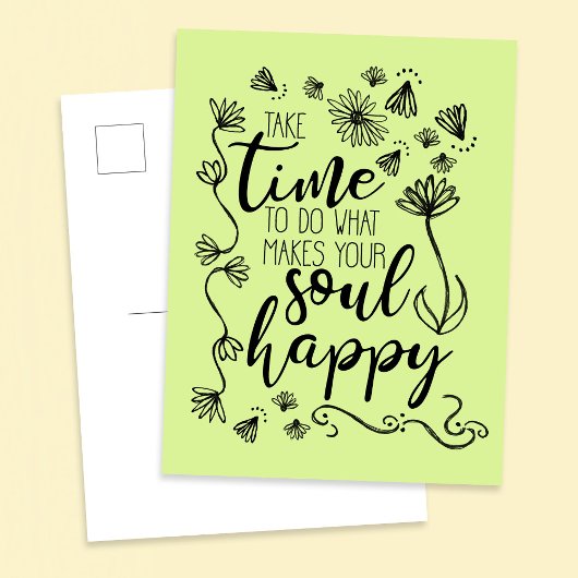 'Soul Happy' past achtergrondkleur Briefkaart aan