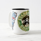 🎸Soul King Pirate Mug | Musical Skeleton ☕. Tweekleurige Koffiemok (Voorkant links)