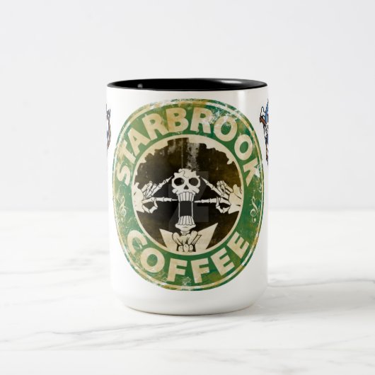 🎸Soul King Pirate Mug | Musical Skeleton ☕. Tweekleurige Koffiemok (Center)