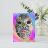 Soul komt in al kleurenmasker briefkaart (Staand voorkant)