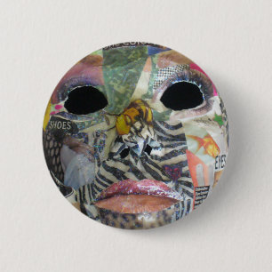 Soul komt in al kleurenmasker ronde button 5,7 cm