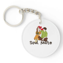 Soul Mate Acryl Sleutelhanger - Romantisch paar ca