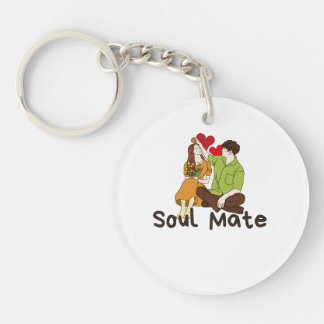Soul Mate Acryl Sleutelhanger - Romantisch paar ca