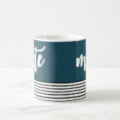 SOUL + MATE Blauwgroen Stripes Couple Coffee Mok (Center)