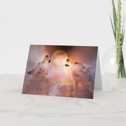 Soul Mate met Wolven Happy Valentijnsdag Kaart (Voorkant)