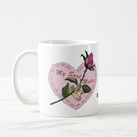Soul Mate roos bruiloft mok (Links)