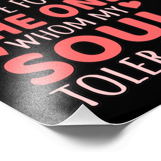 Soul Mate Valentine Romantic Valentines Day Couple Foto Afdruk (Hoek)