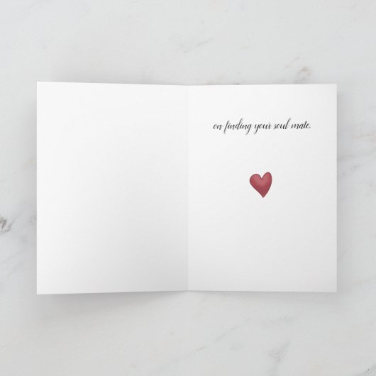 Soul Mate Wolves Wedding Card Verticaal Kaart (Binnen)