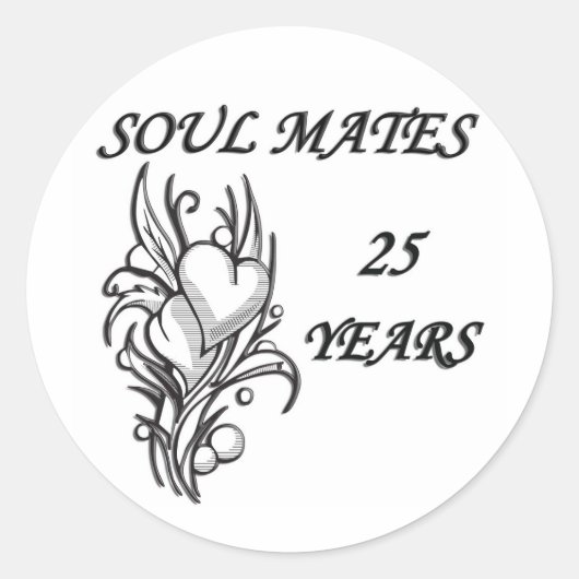 SOUL MATES 25 JAAR RONDE STICKER (Voorkant)
