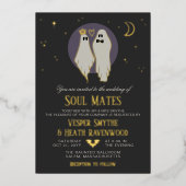 Soul Mates Halloween Haunted Ghost Wedding Folie Uitnodiging (Voorkant)