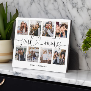 Soul Mates Script Gift for Friends Photo Collage Fotoplaat