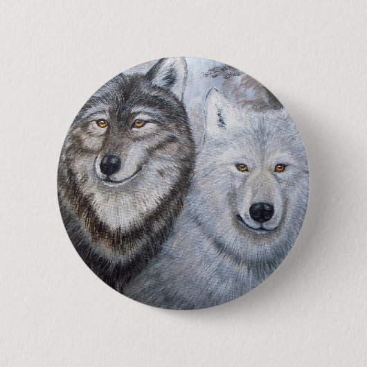 Soul Mates wolves Ronde Button 5,7 Cm (Voorkant)
