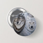 Soul Mates wolves Ronde Button 5,7 Cm (Voorkant /achterkant)