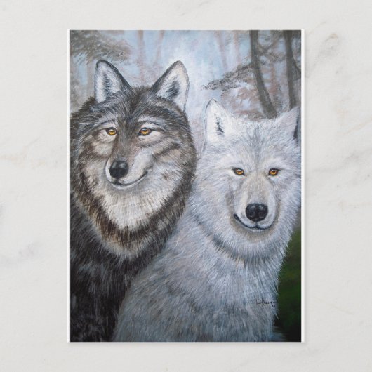 Soul Mates Wolves van Lori Karels Briefkaart (Voorkant)