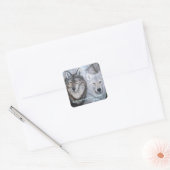 Soul Mates Wolves van Lori Karels Vierkante Sticker (Envelop)