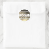 Soul muziek disco bal goud ronde sticker (Tas)