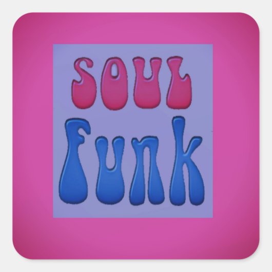 Soul Muziek Funky woorden graphics Vierkante Sticker (Voorkant)