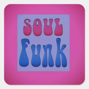 Soul Muziek Funky woorden graphics Vierkante Sticker