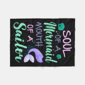 Soul Of A Marmaid Mouth Of A Sailor - Funny Mermai Fleece Deken (Voorkant (Horizontaal))