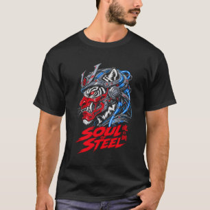 Soul Of Steel Cyber Samurai Tijger Grafische Heren T-shirt