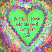Soul People Groen Hart Leuk Trendy Inspirity Sticker (Voorkant)
