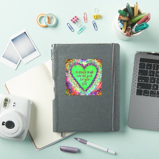 Soul People Groen Hart Leuk Trendy Inspirity Sticker (iPad Cover)