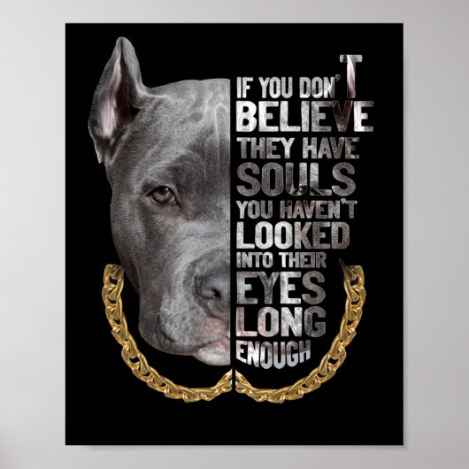 Soul Pitbull I Love Pitbull Dog Lover Poster (Voorkant)