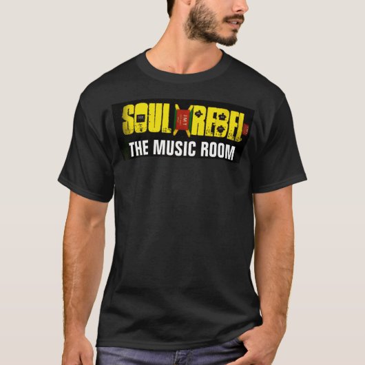 SOUL REBEL MUSIC ROOM Basic Donker T-shirt (Voorkant)