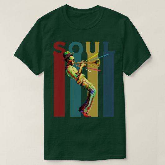 Soul Retro design met een jazztrompettist 1 T-shirt (Design voorkant)