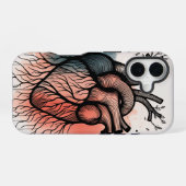 Soul Roots: Heart & Tree Minimalist iPhone 16 Hoesje (Achterkant horizontaal)