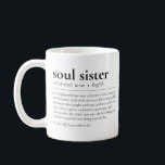Soul Sister Definition Betekenis van Beste Vriende Koffiemok<br><div class="desc">Ben je op zoek naar het perfecte cadeau voor je beste vriend? Je hoeft niet verder te kijken! Dit gevoel van een goede definitie van Soul Sister is het perfecte cadeau aan het show hoeveel je je bijen waardeert! Of je nu op zoek bent naar een betekenisvol verjaardagsgeschenk voor je...</div>