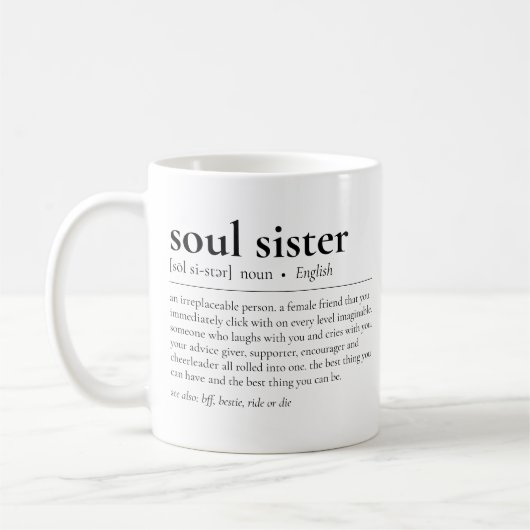Soul Sister Definition Betekenis van Beste Vriende Koffiemok (Links)