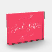 Soul Sister Hot Pink Minimal Modern Photo Block Fotoblokken (Links)