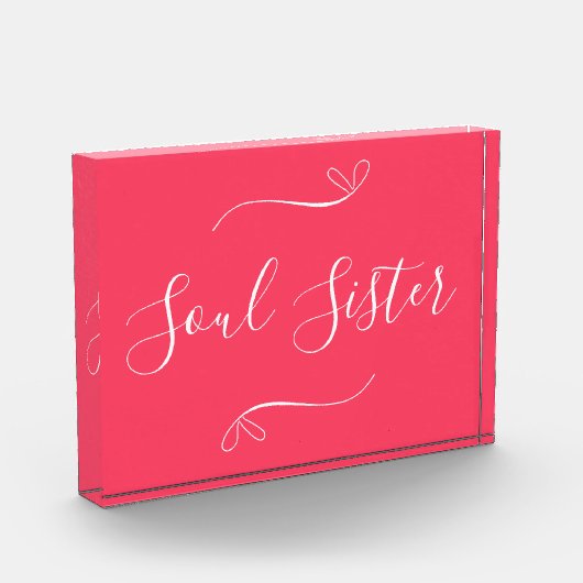 Soul Sister Hot Pink Minimal Modern Photo Block Fotoblokken (Links)