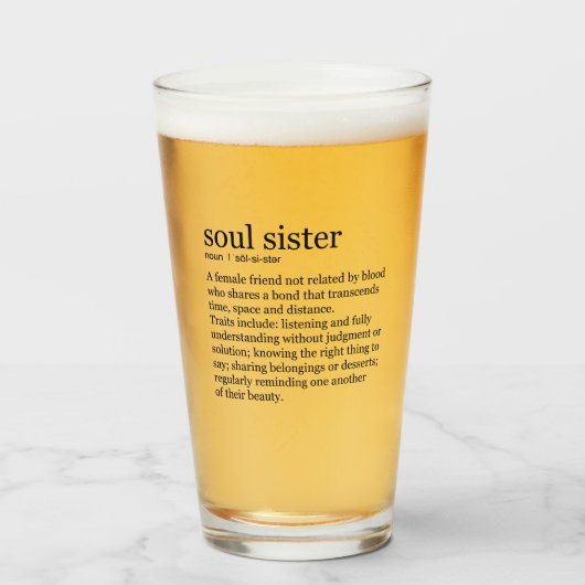 Soul Sister Pint Glass Glas (Voorkant gevuld)