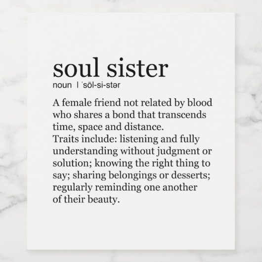 Soul Sister Wijn Etiketten (Enkel label)