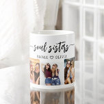 Soul Sisters 3 Fotocollage Keepsake Koffiemok<br><div class="desc">Vier zusterschap met de Sisters 3 Photo Collage Keepsake Gift Coffee Mok. Deze levendige mok beschikt over een prachtige collage van drie gekoesterde foto's, het vastleggen van speciale momenten gedeeld met je zussen. Het hete roze ontwerp voegt een leuke en stijlvolle touch toe, waardoor het een opvallend stuk is voor...</div>