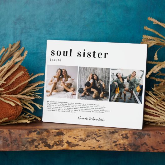 Soul Sisters | Cadeau voor zusters Fotocollage Fotoplaat (Zijkant)