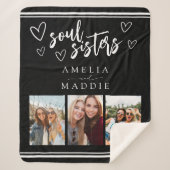 Soul Sisters Drie foto zwart en wit Sherpa Deken (Voorkant)