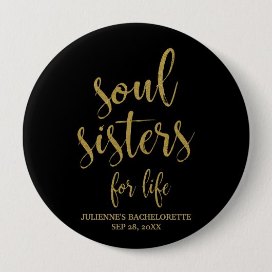 Soul Sisters for Life Glitter Bachelorette Ronde Button 4,0 Cm (Voorkant)