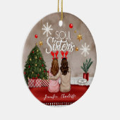 Soul Sisters Gepersonaliseerde Beste Vrienden Xmas Keramisch Ornament (Rechts)
