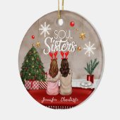 Soul Sisters Gepersonaliseerde Beste Vrienden Xmas Keramisch Ornament (Links)