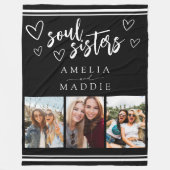Soul Sisters Photo Collage Black and White Fleece Deken (Voorkant)